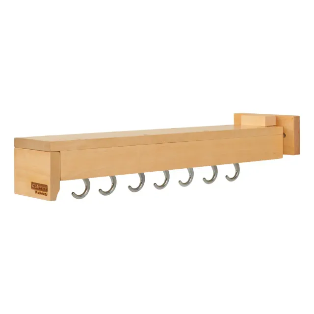 Rev-A-Shelf 22" Pullout Kitchen Cabinet Pantry Organizer with 7 Hanging Hooks with Ball Bearing Slide System, Maple Wood, GLD-W22-SC-7
