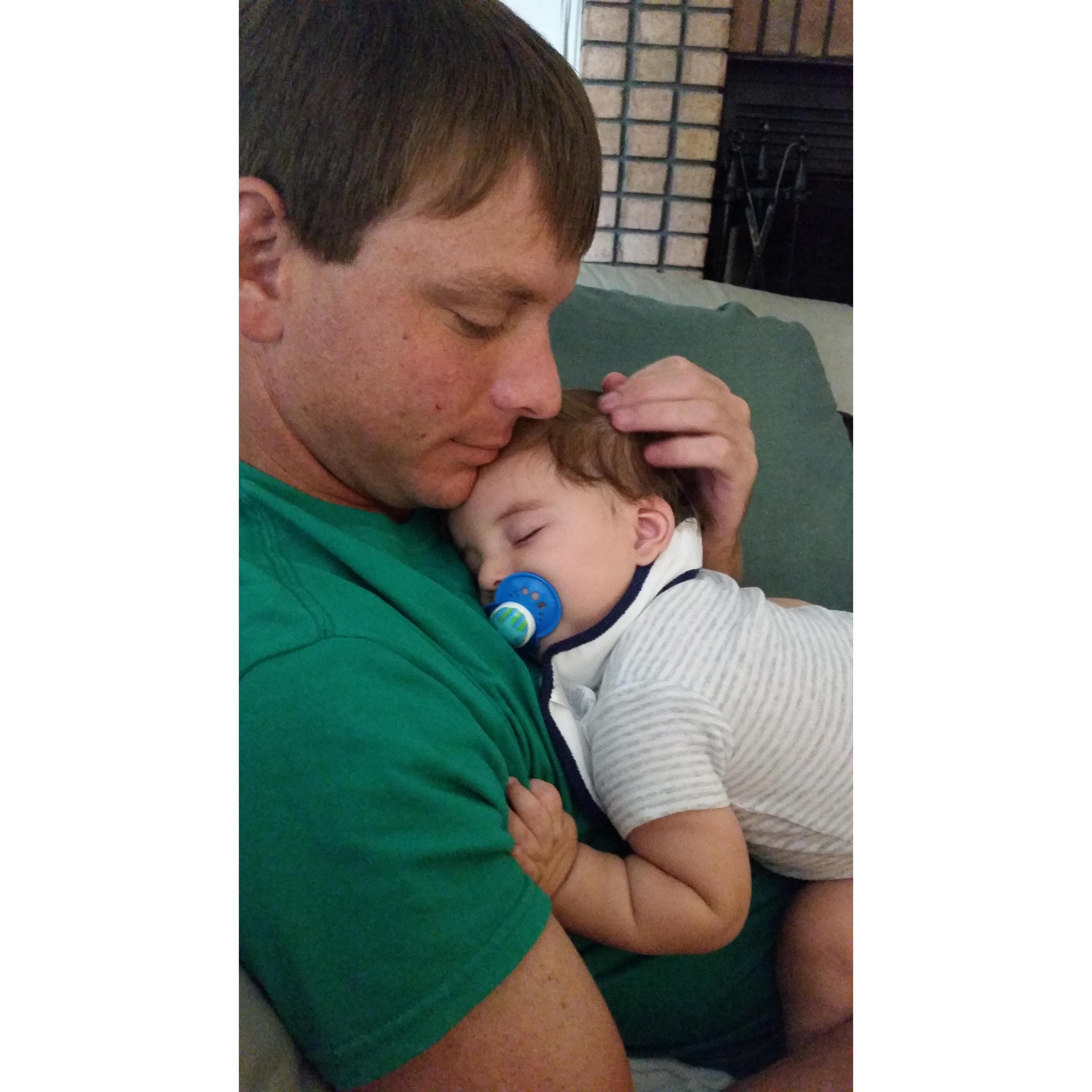 Evan loves that little man.