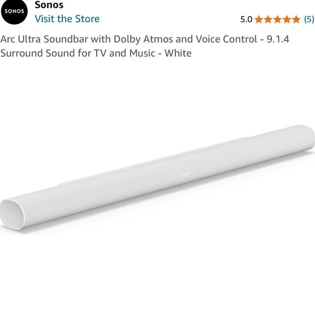 Arc Ultra Soundbar with Dolby Atmos and Voice Control - 9.1.4 Surround Sound for TV and Music - White