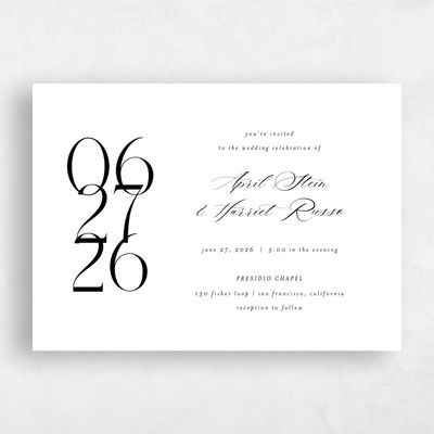 White Wedding Invitation - Aion Landscape