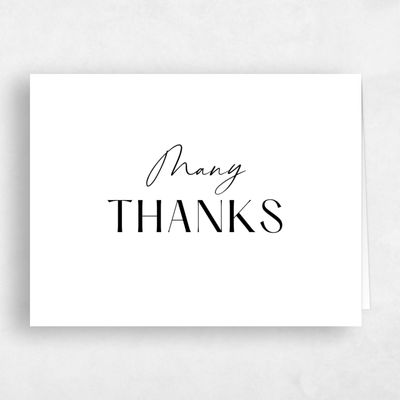 Black Letterpress Wedding Thank You - Sidney Landscape Letterpress