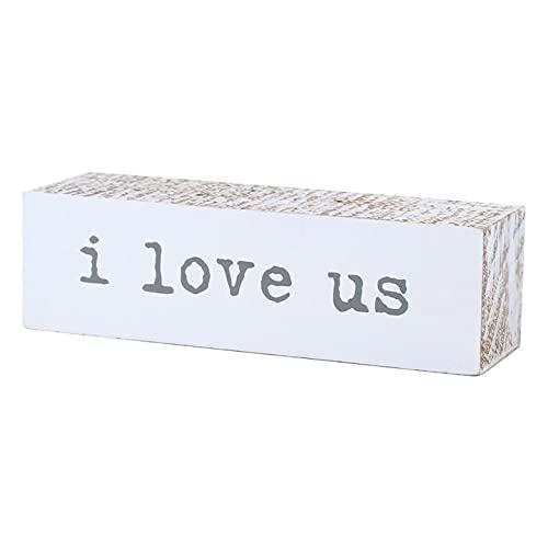 Collins Painting Wooden Block Shelf Sitter (I Love Us), 7 inch L x 2 inch H x 2 inch D