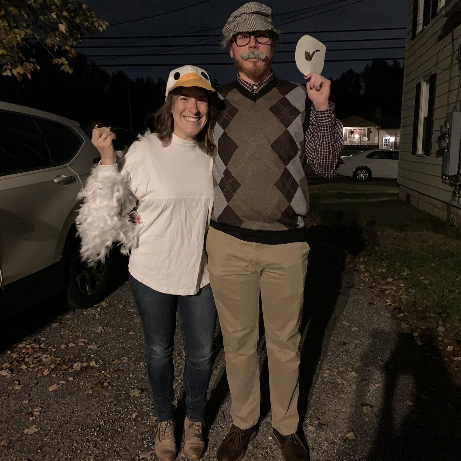 October 2019 - The only joint Halloween costume we've ever done- Untitled Goose Game.