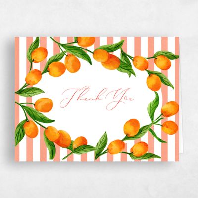 Salmon, Pink Wedding Thank You - Tropea Landscape
