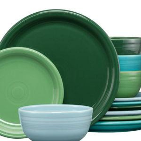 Mixed Aegean Bistro Coupe 12-Piece Dinnerware Set, Service for 4