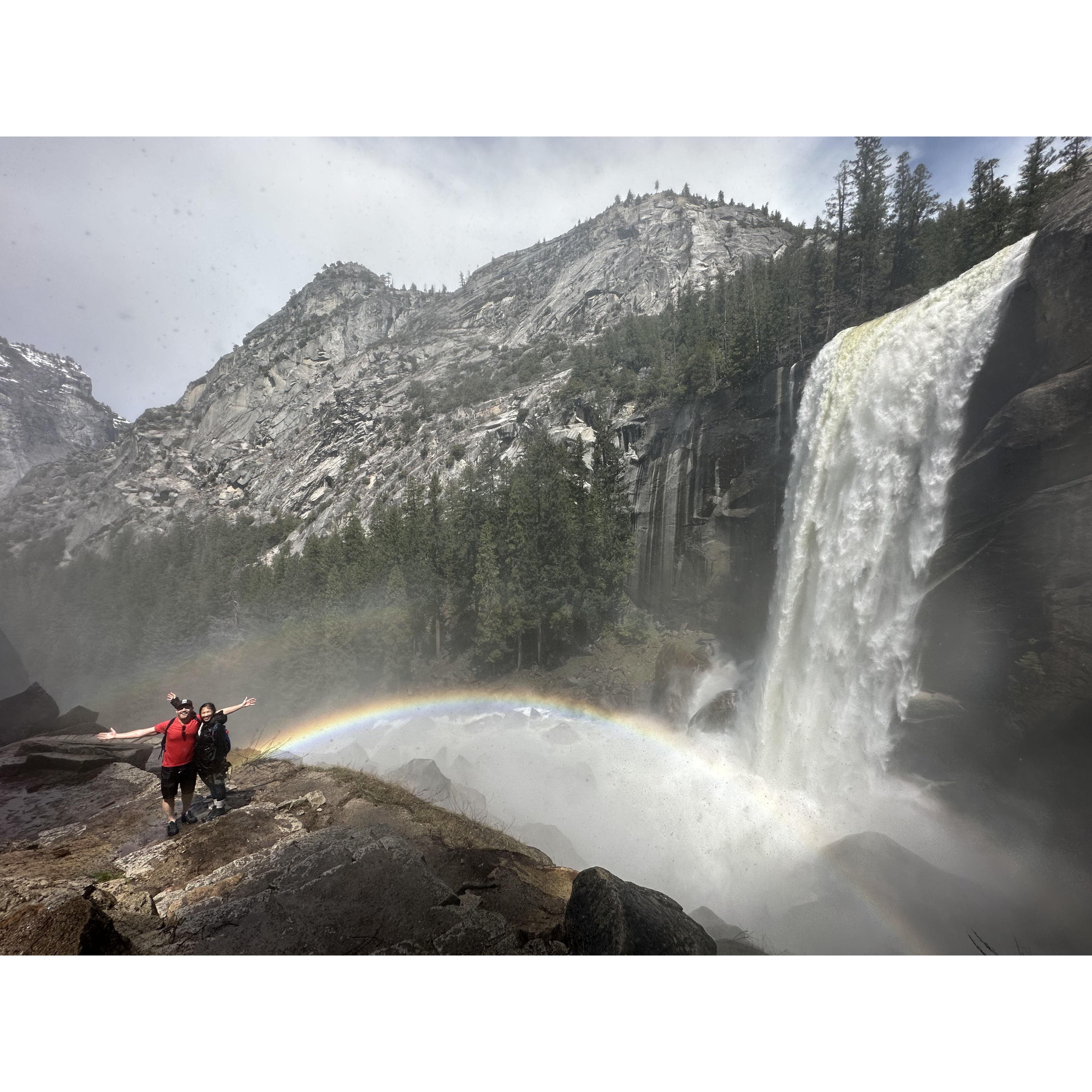 Exploring waterfalls in Yosemite