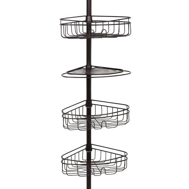 Mainstays 3-Tier Tension Pole Shower Caddy, Oil Rubbed Bronze