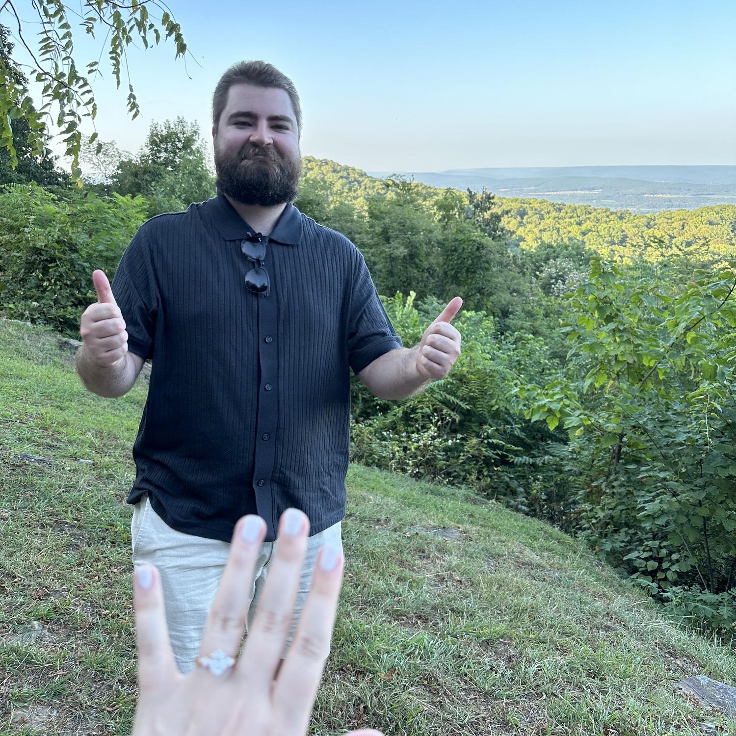 Right after Kevin proposed in Monte Sano State Park (Huntsville, AL)