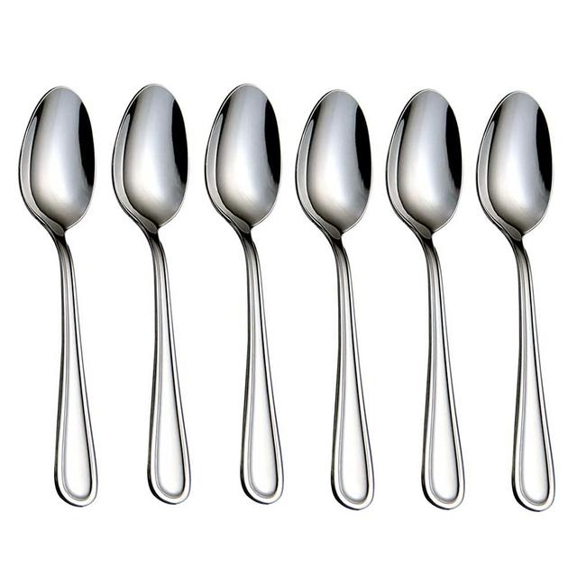 HISSF Teaspoons Stainless Steel 18/0 Tea Spoons 6 Pcs, 6.29 Inches For Home, Kitchen Restaurant, Slilver
