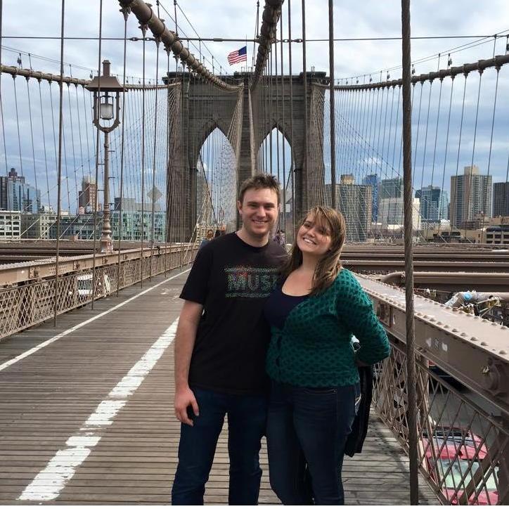On the Brooklyn Bridge while visiting some friends