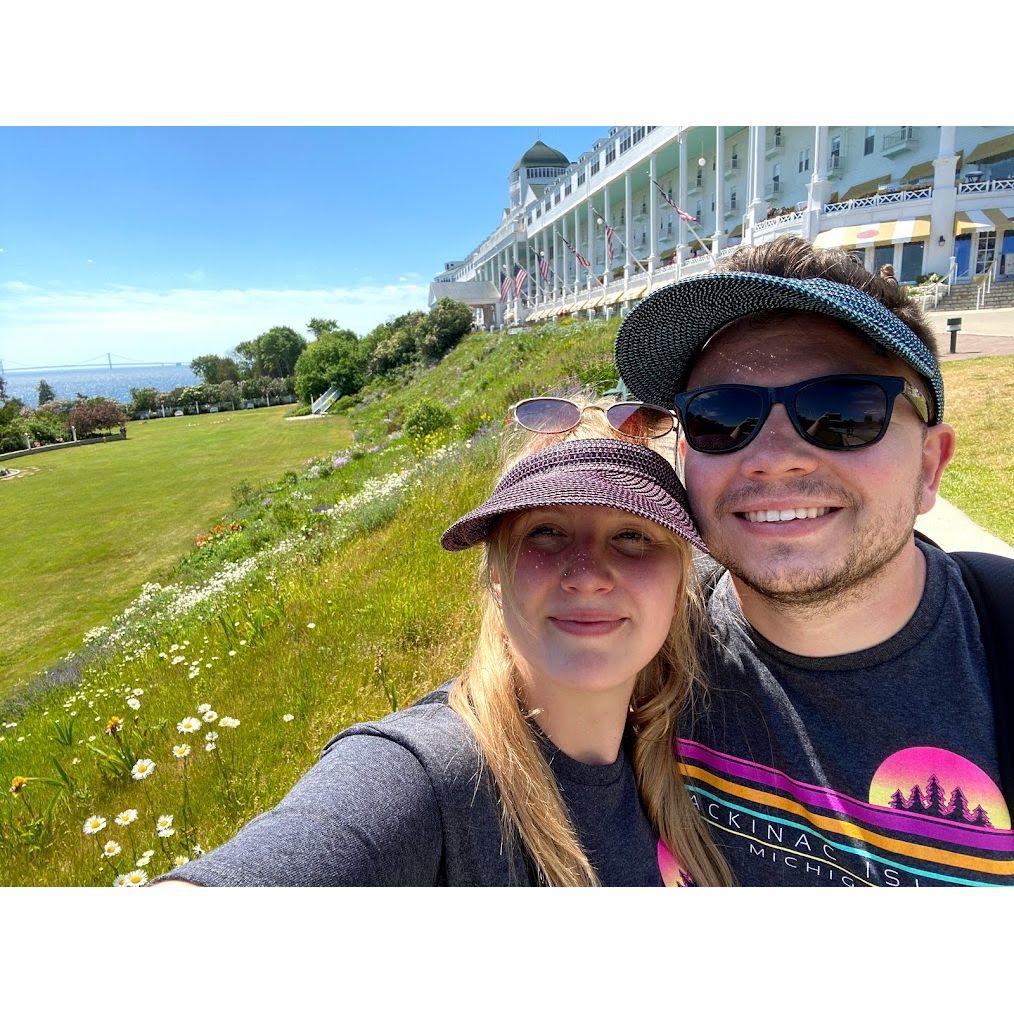 When we went to Mackinaw Island and bought matching t-shirts and visors to look extra touristy