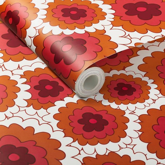Penelope Flower Wallpaper Fiesta Coral - Opalhouse™ designed with Jungalow™