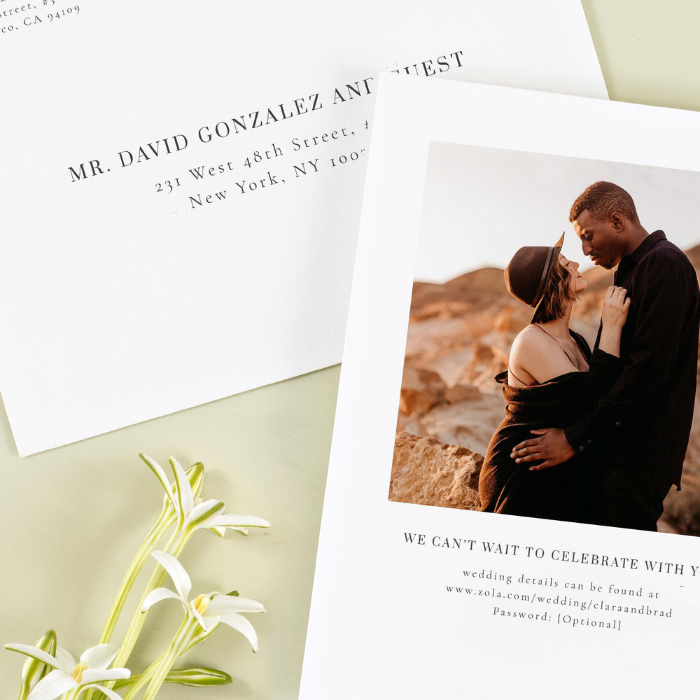 Talana Photo | White | Zola Save The Dates