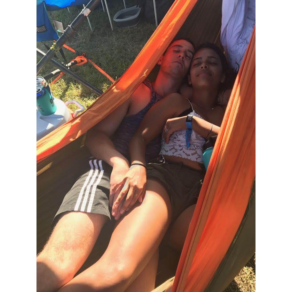 June 2017, taking a nap in between shows at Bonnaroo.