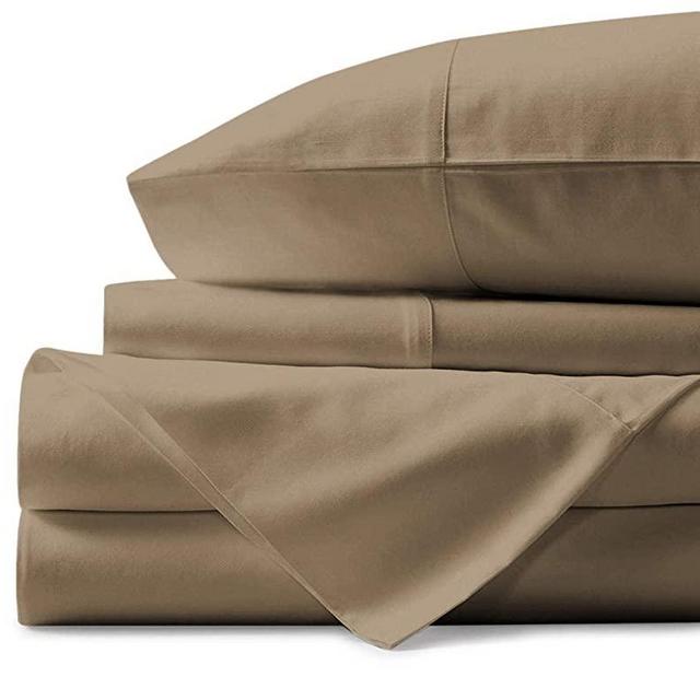 Mayfair Linen 100% Egyptian Cotton Sheets, Taupe King Sheets Set, 800 Thread Count Long Staple Cotton, Sateen Weave for Soft and Silky Feel, Fits Mattress Upto 18'' DEEP Pocket
