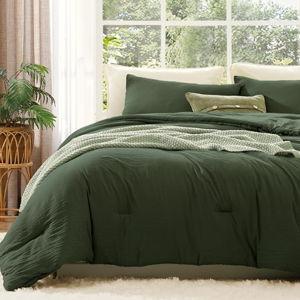 WRENSONGE Queen Comforter Set - 3 Pieces Prewashed Deep Forest Comforter Soft Lightweight for All Seasons,Down Alternative Comforters Queen Size with 2 Pillow Shams