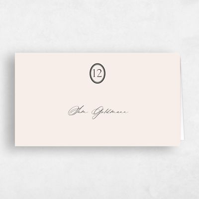 Linen, Beige Wedding Place Card - Manarola
