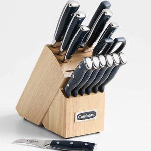 Cuisinart Celestial Blue Triple Rivet 15-Piece Knife Block Set + Reviews | Crate & Barrel