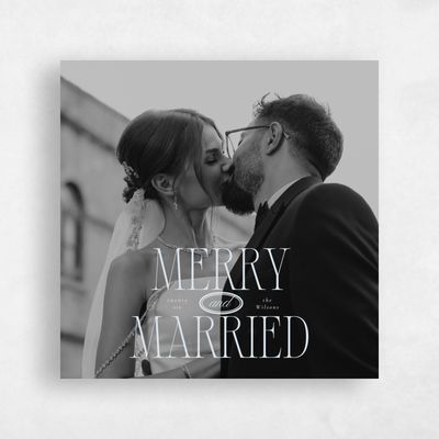 Blue Whisper Holiday Card - Ivory Square