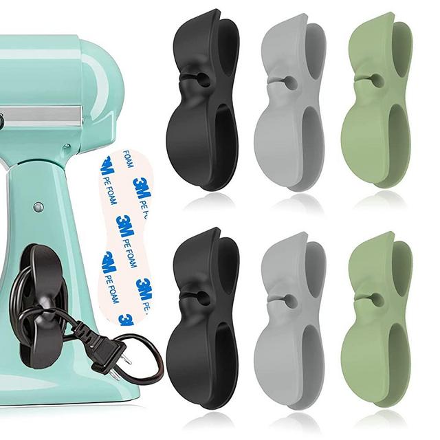  Cord Organizer for Kitchen Appliances,6Pcs Black Cord Winder  Cord Keeper Cord Holder Wrappers Kitchen Gadgets for Appliances Self Stick  on Mixer, Coffee Maker, Air Fryer, Pressure Cooker, Toaster: Home & Kitchen