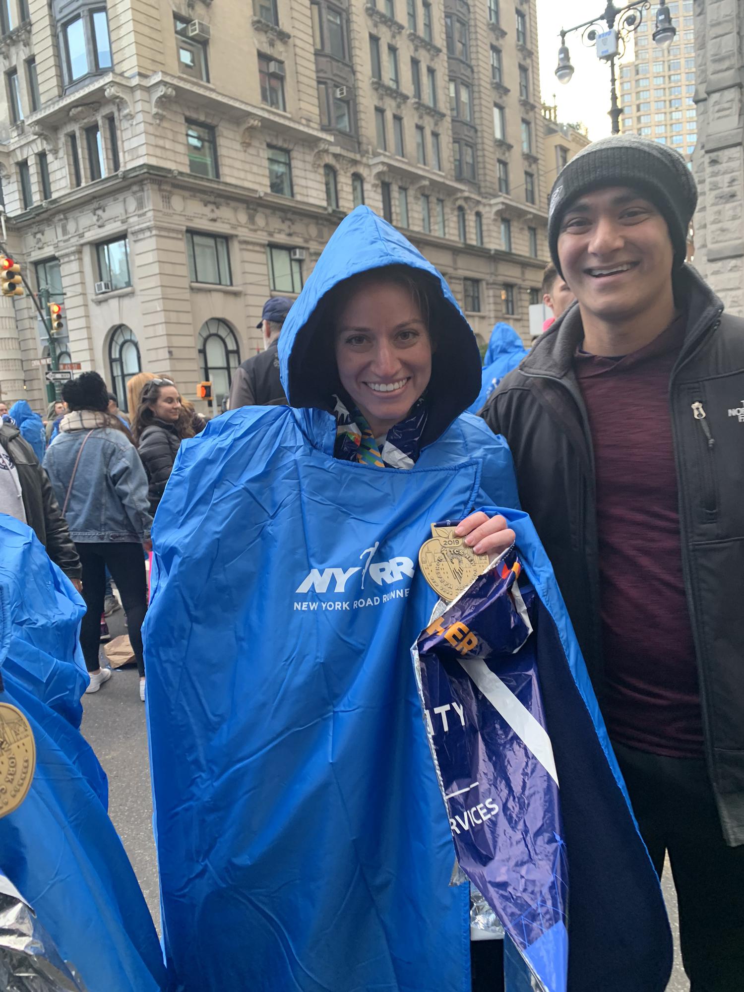 From our first date, James made sure he was there to cheer Jessica on at every race! Including the NYC marathon!