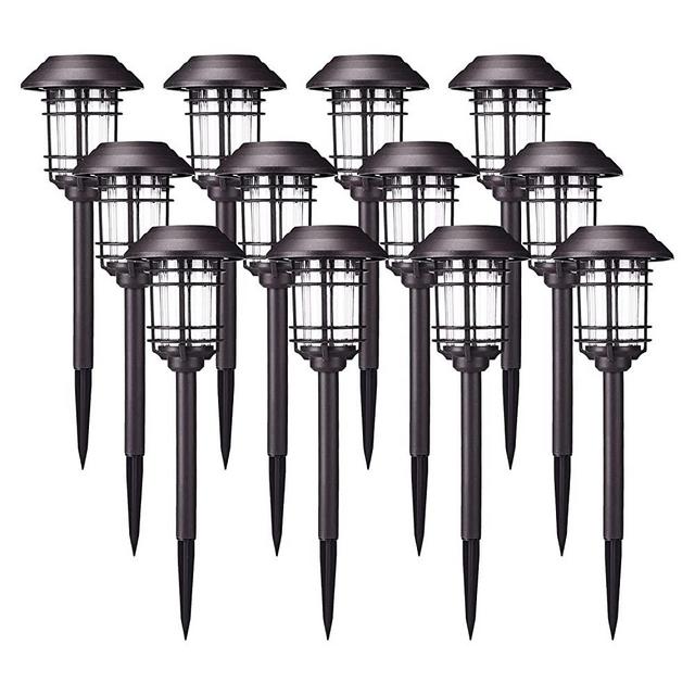 AZIRIER Solar Lights Outdoor Waterproof Security Lights Easy Install Garden Lights for Garden Path Walkway Light 12 Pack