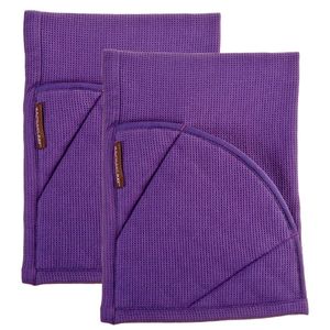 Rachael Ray Multifunctional 2-in-1 Moppine, Ultra Absorbent Kitchen Towel & Heat Resistant Pot Holder, Lavender- 2pk