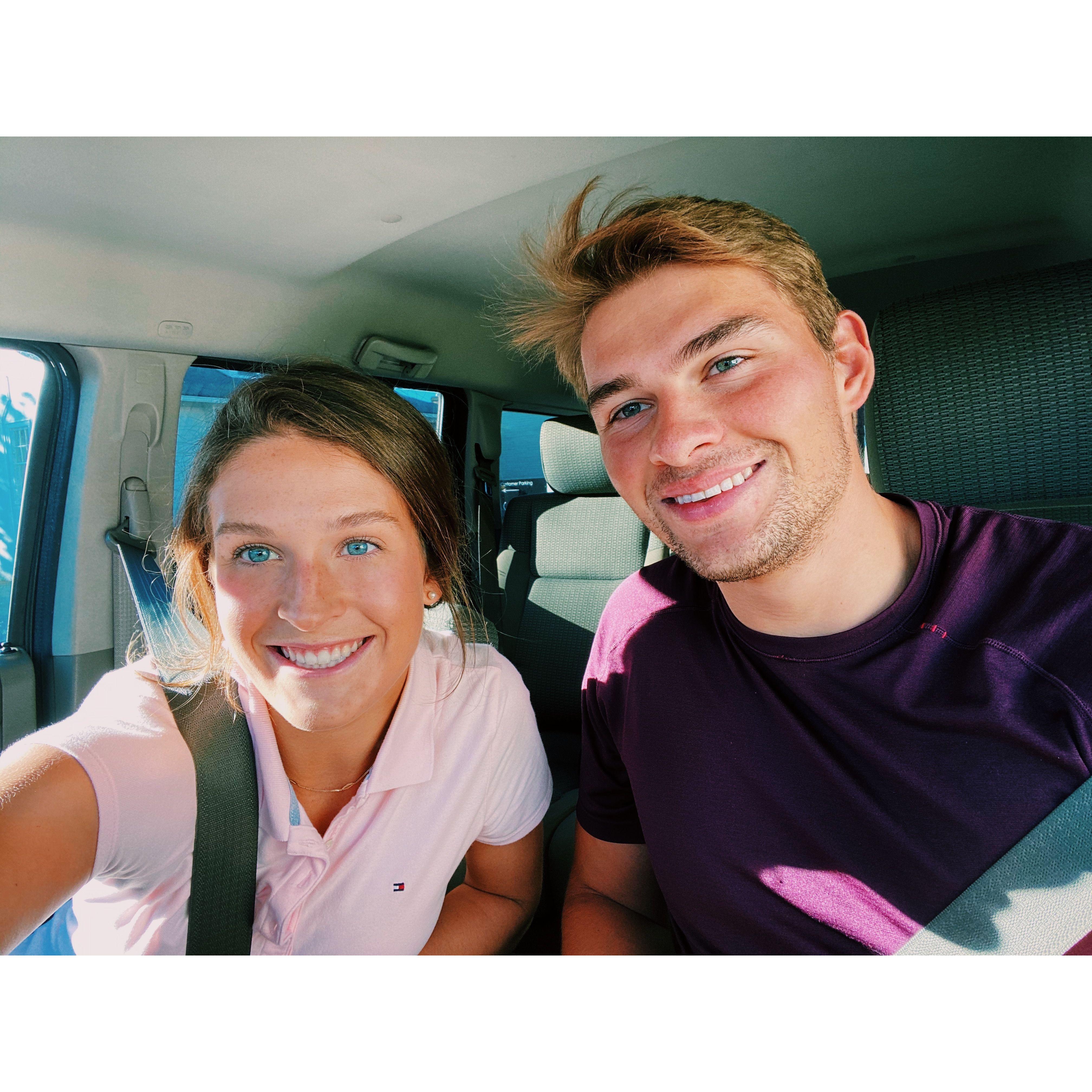 One of many car snaps on Josie's last visit before heading to Cambridge!