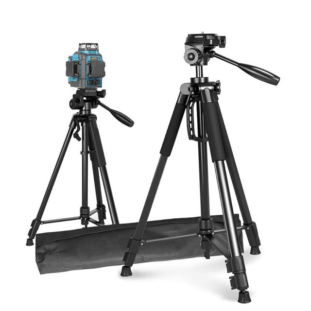 Takamine Lightweight Laser Level Tripod,58.27 Inch Adjustable Laser Level Stand, with 3-Way Rotating Head, 2 Bubble Levels, 1/4 Inch Threaded Interface
