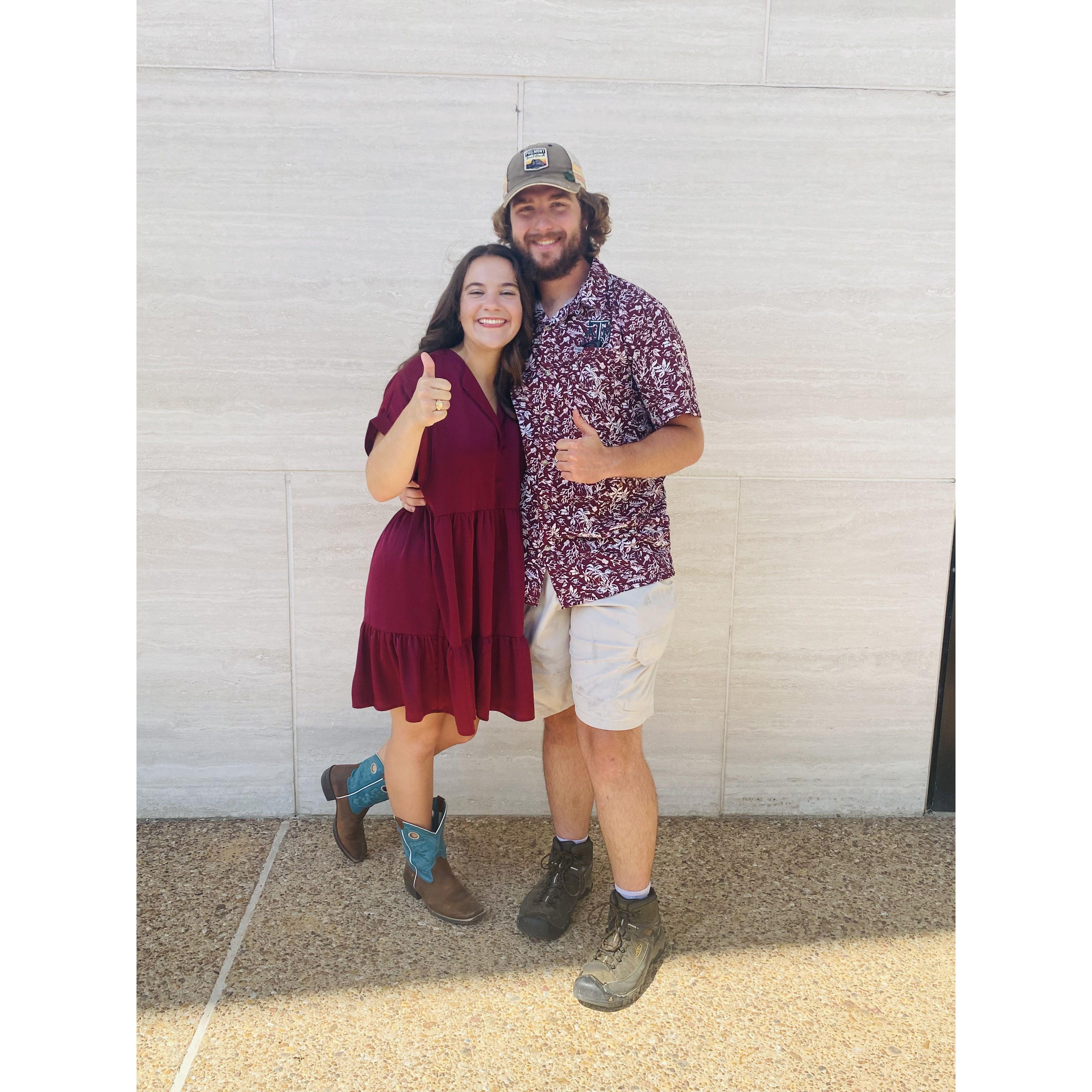 The day Emily got her Aggie Ring, which is earned after completing 90 hours of coursework