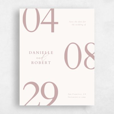 Pink Typography Wedding Save the Date - Damon Portrait