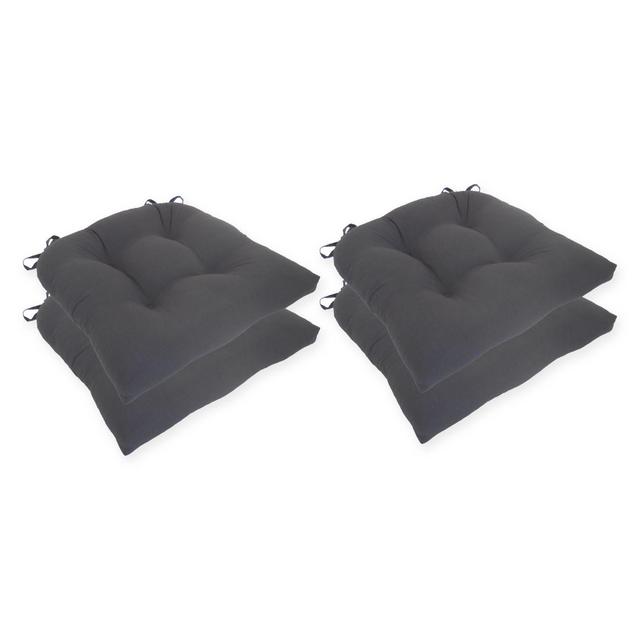 Arlee Home Fashions® Microfiber Chair Pad in Black (Set of 4)