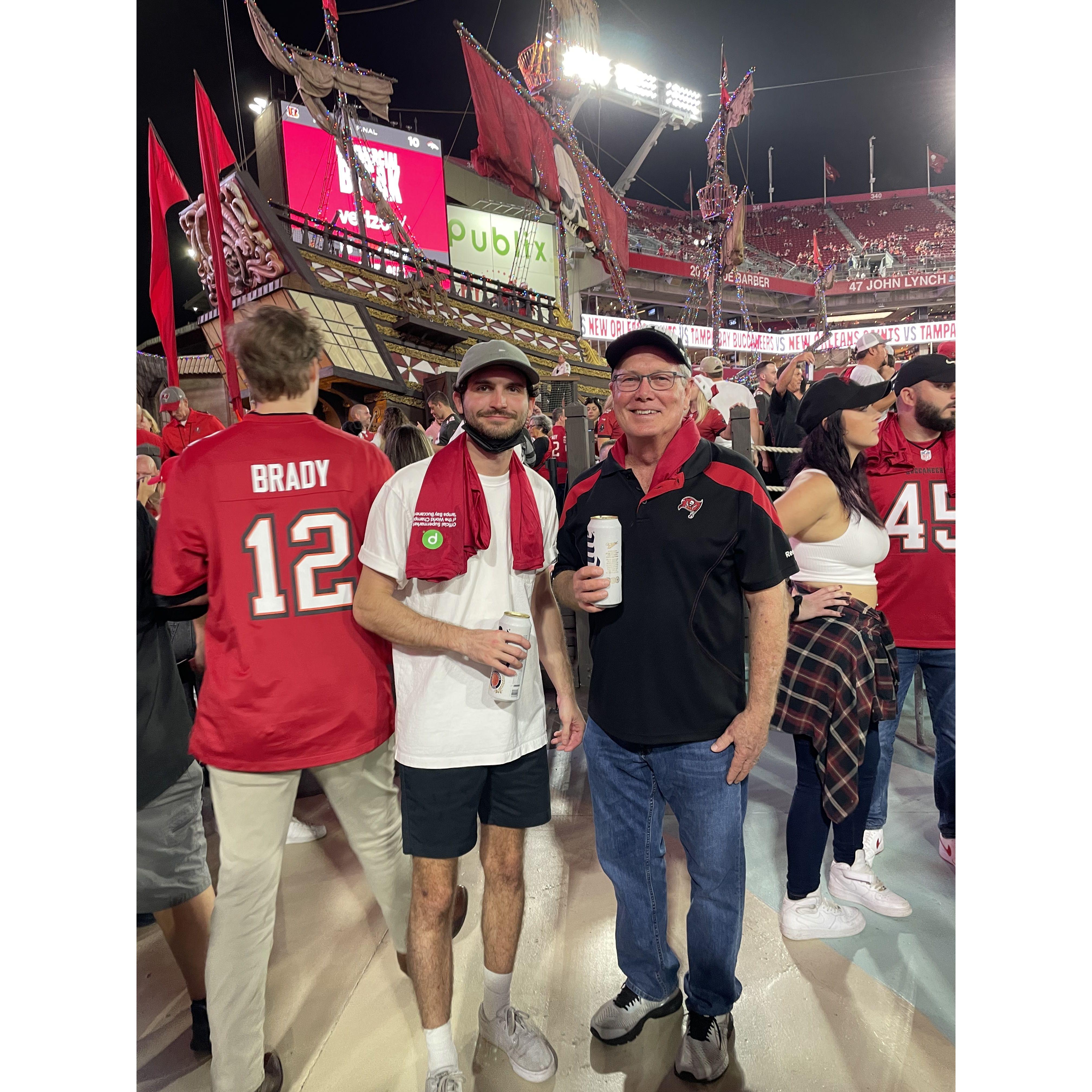 Joe and Richard at the Bucc's game