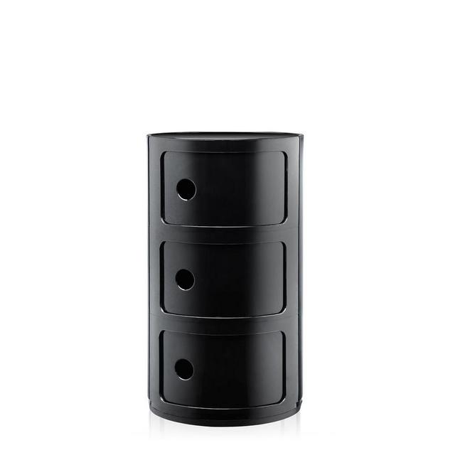 Kartell Componibili, 3 Tier Storage Unit, Acrylonitrile Butad, Black