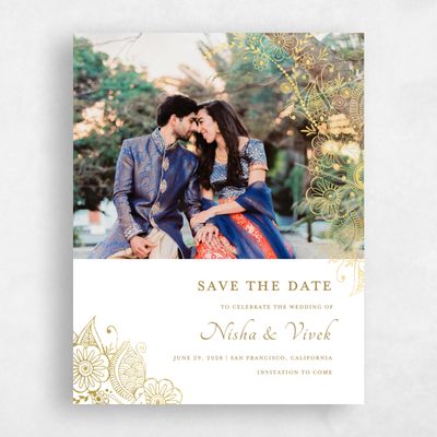 White Photo Wedding Save the Date - Sambac Photo Foil