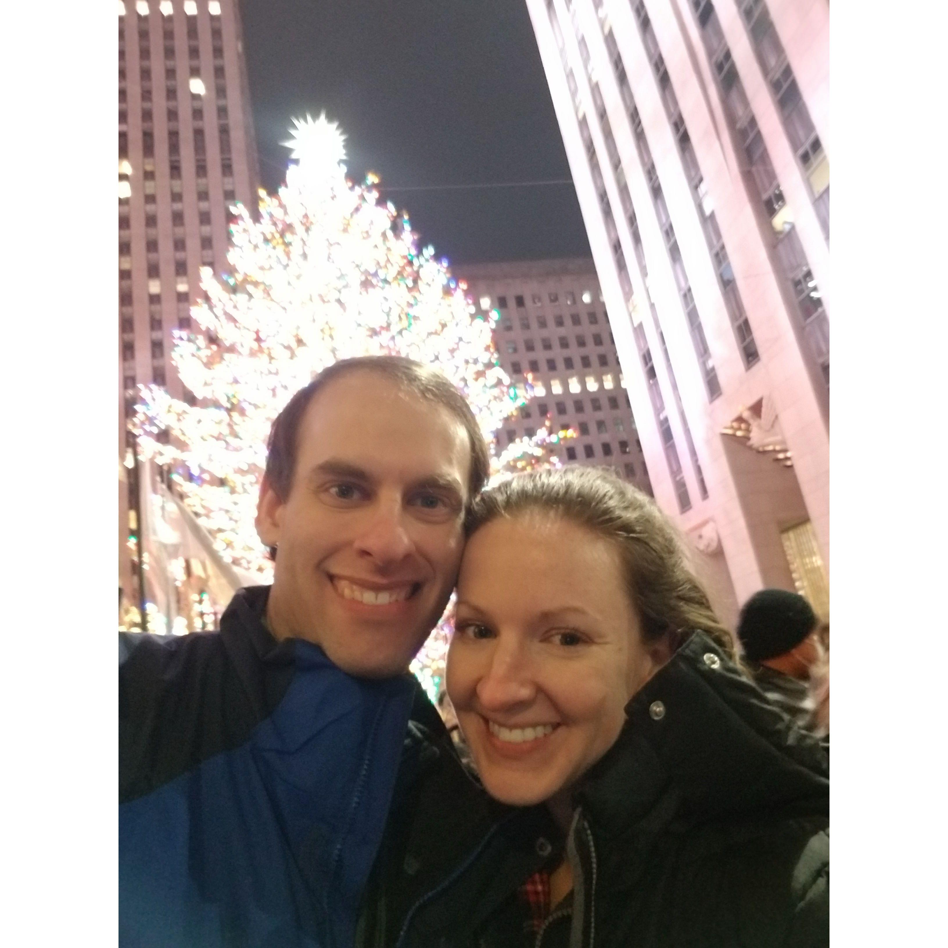 Obligatory pose near the Rockefeller tree while we were in NYC at the Spy Museum