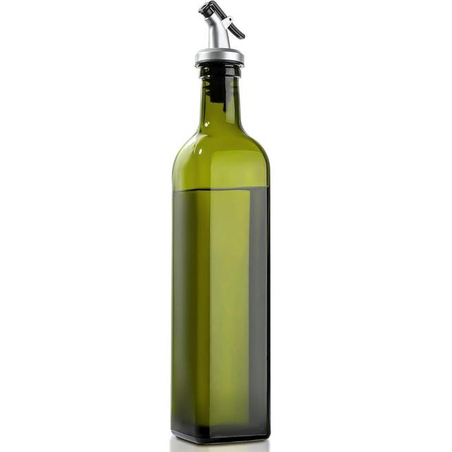 GMISUN Olive Oil Dispenser Bottle, Olive Oil Dispenser 17oz, Olive Oil Bottle 1 Pack, Oil Dispenser For Kitchen, Glass Oil Dispenser Bottle Container Cruet-Oil Pourer Spout, Green for Olive Oil
