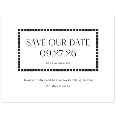 White Wedding Digital Save the Date - Redwood Landscape