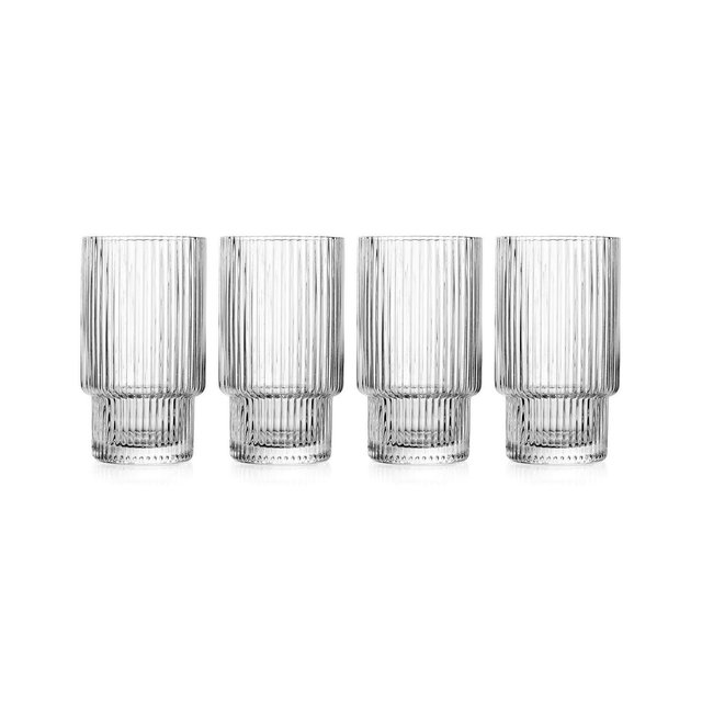 Godinger Sullivan Street Fluted Highball Glasses, Set of 4
