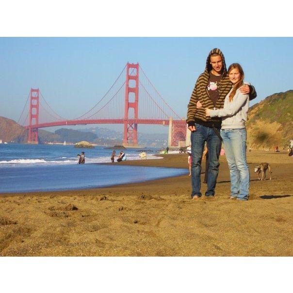 Enjoying Baker Beach in San Francisco