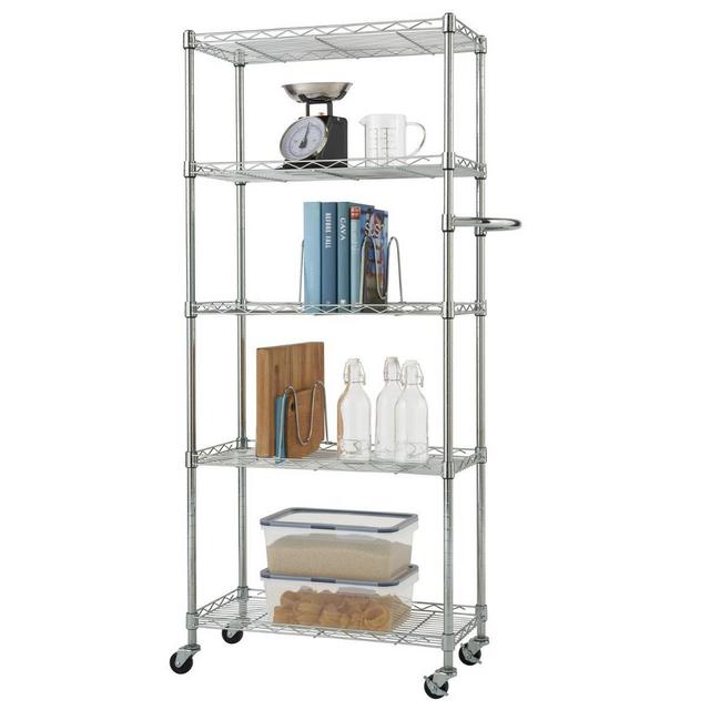 TRINITY BASICS® EcoStorage® 5-Tier | 24x12x55.5 | Pantry Rack Includes Wheels | NSF | Chrome