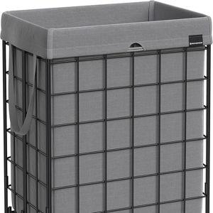 SONGMICS Laundry Hamper, 23.8 Gal. (90L) Blanck and Grey