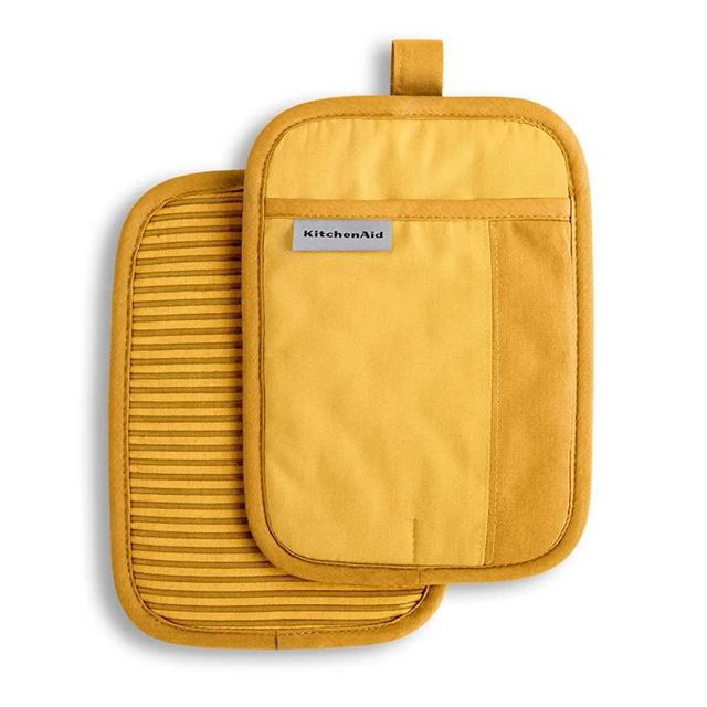 KitchenAid Beacon Two-Tone Pot Holder 2-Pack Set, 7"x10", Majestic Yellow