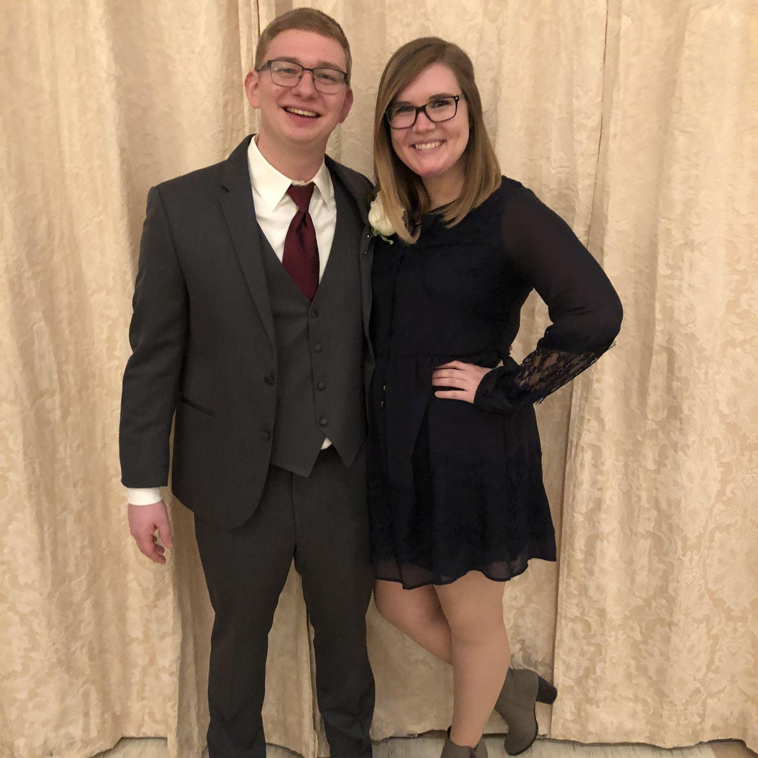 We clean up good! Always love going to weddings together.