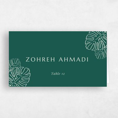 Emerald, Green Wedding Place Card - Morelos