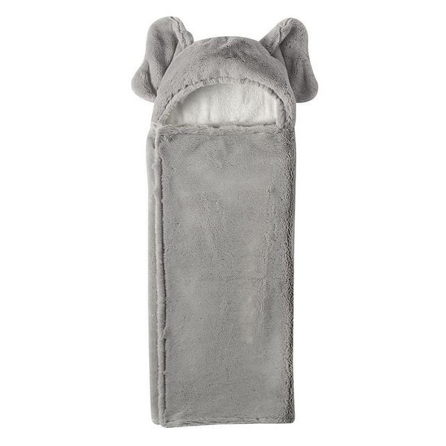 Elephant Baby Faux-Fur Critter Hooded Towel