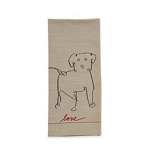 ED Ellen DeGeneres Dog Flat Woven Kitchen Towel in Natural