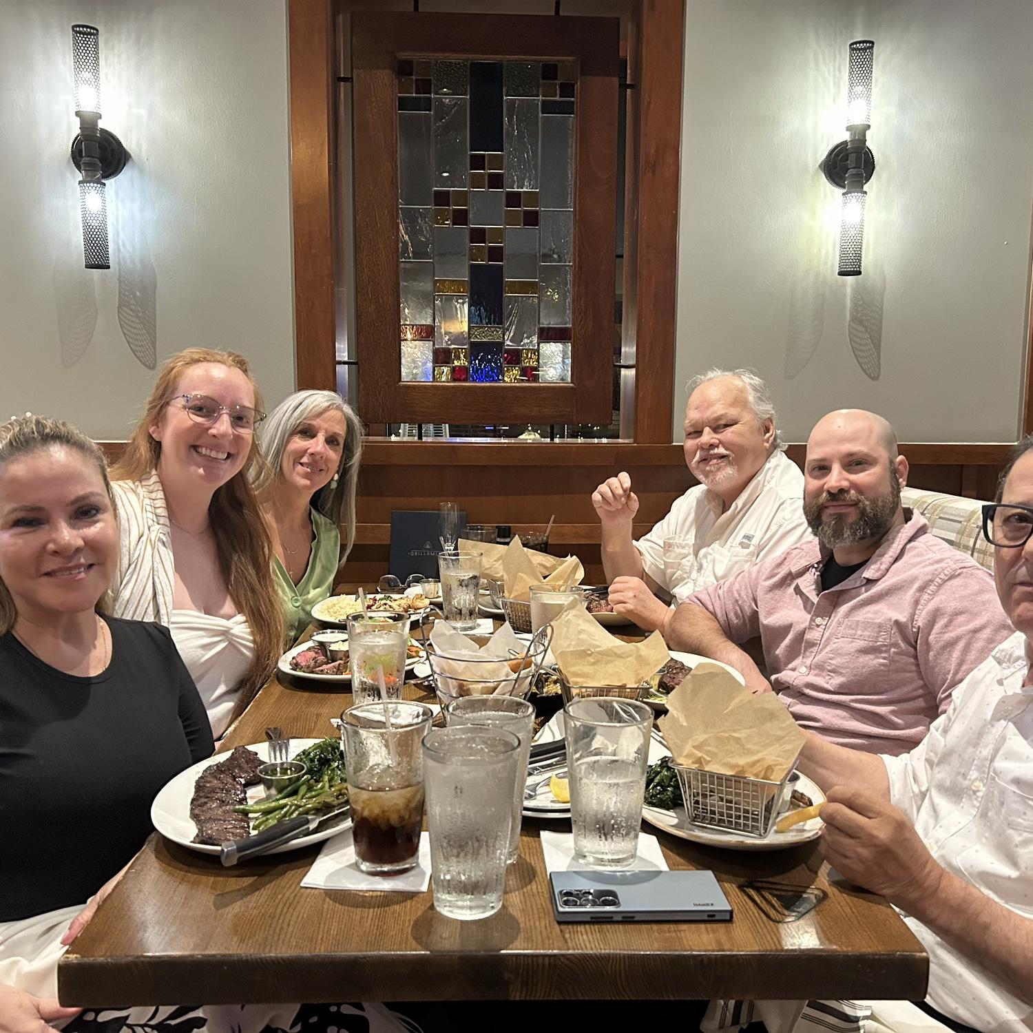 Enjoying a lovely dinner with our amazing parents!