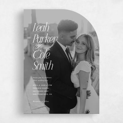 White Half arch Wedding Invitation - Marion Photo