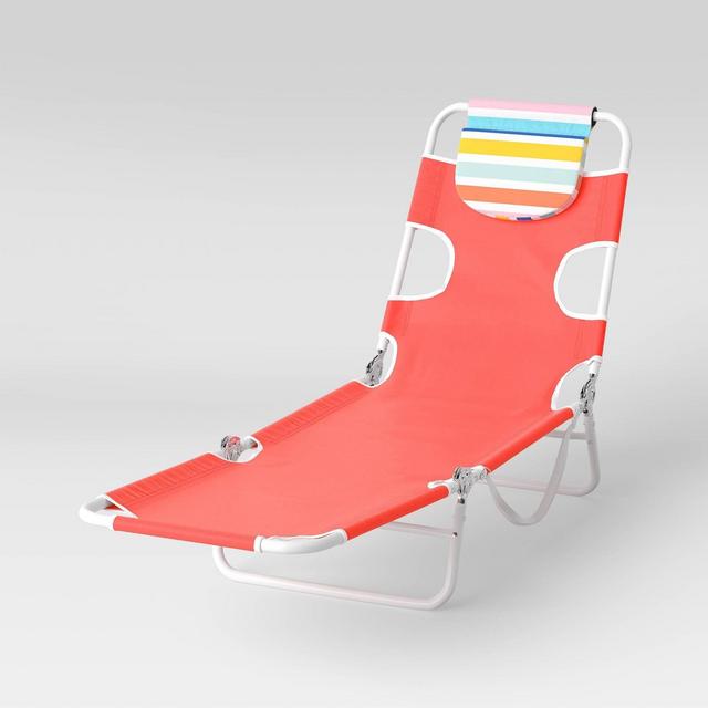 Beach Lounger - Red - Sun Squad™